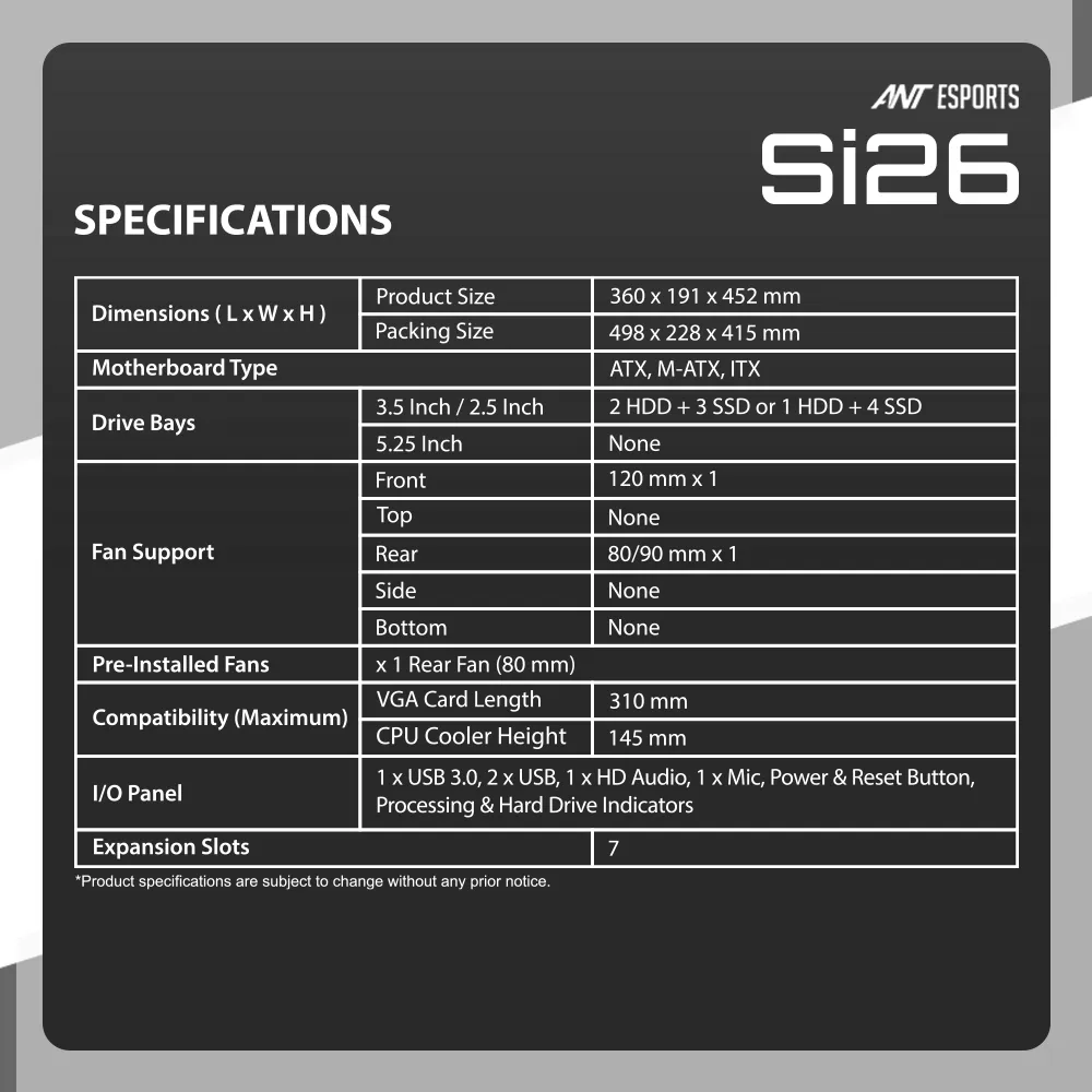 Ant Esports Cabinet Si26 Black view 6